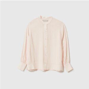 Everlane 100% Silk Button Up Shirt Light Pink Women's 8 Long Sleeve Blouse